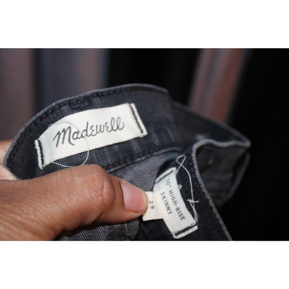 Madewell Button Up Black Skinny Jeans Size 8/29 Stretch - Picture 7 of 7